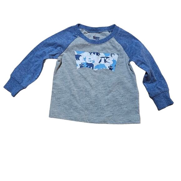 Levi's Cute & Comfy Casual Gray Long Sleeve Tee - Size 6 Months Infant - Picture 1 of 8